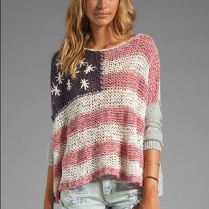 Free People American Flag 4th of July Sweater XS